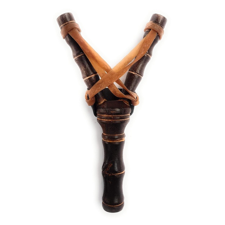 Slingshot Jucarie, Lemn, Maro, 20 cm