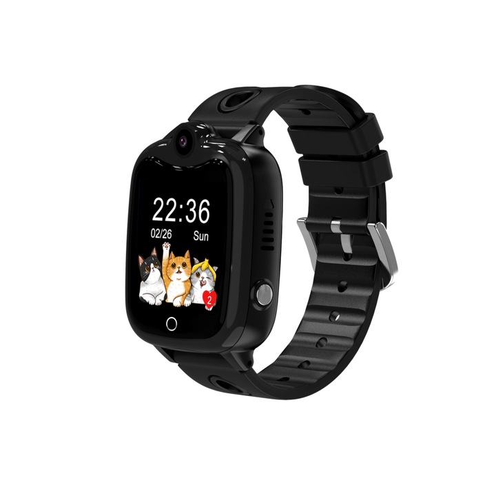 Детски Смарт часовник Universe Vers DH10 Pro, Разговори, Видеоразговори, Аларма, Местоположение, Черен