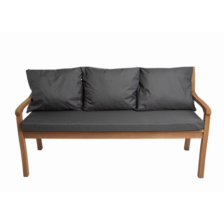 Pad párna 160 x 60 x 50 cm, Kerti párna levehető huzattal, Párna kerti hintához Szürke