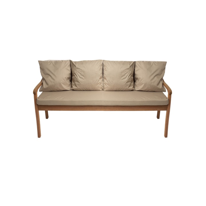 Pad párna 180 x 50 x 50 cm, Kerti párna levehető huzattal, Párna kerti hintához Bézs