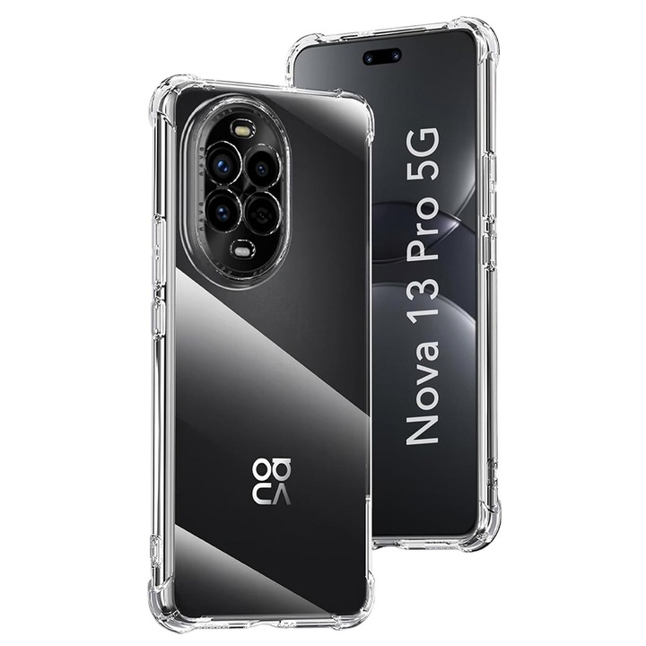 Кейс за Huawei nova 13 Pro - Удароустойчив Прозрачен Силиконов - Прозрачен