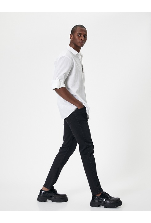 KOTON, Blugi slim-fit, Negru, W29-L30