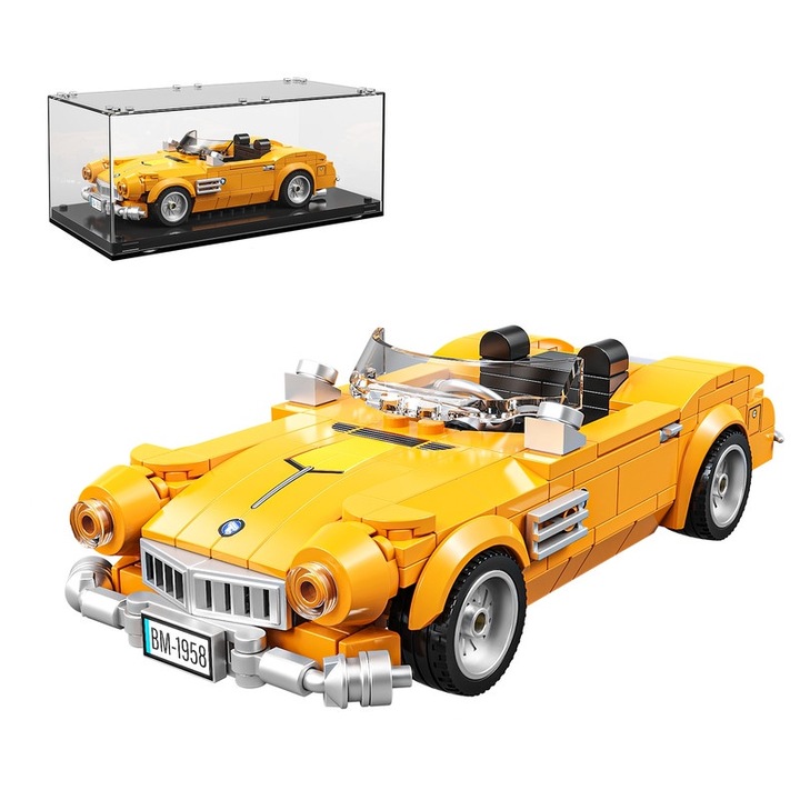 Set de constructie Tycole, model masina sport, 313 piese, galben