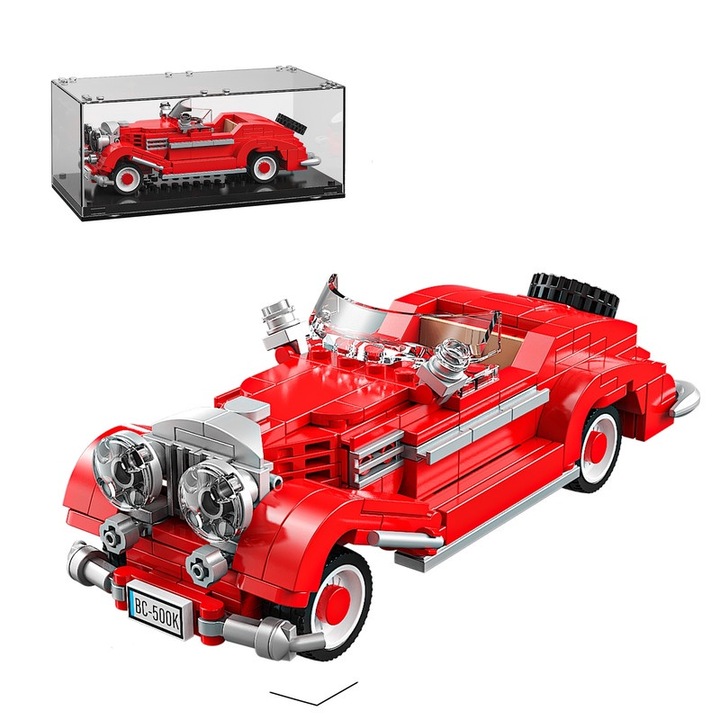 Set de constructie masina sport, Tycole, 319 piese, rosie, 6 ani