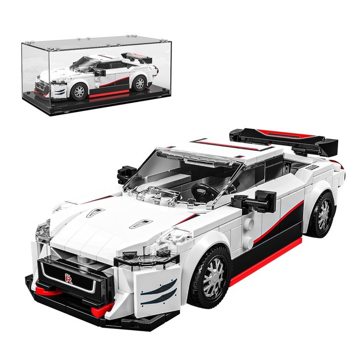 Set de constructie Tycole, model masina sport, 317 piese, alb