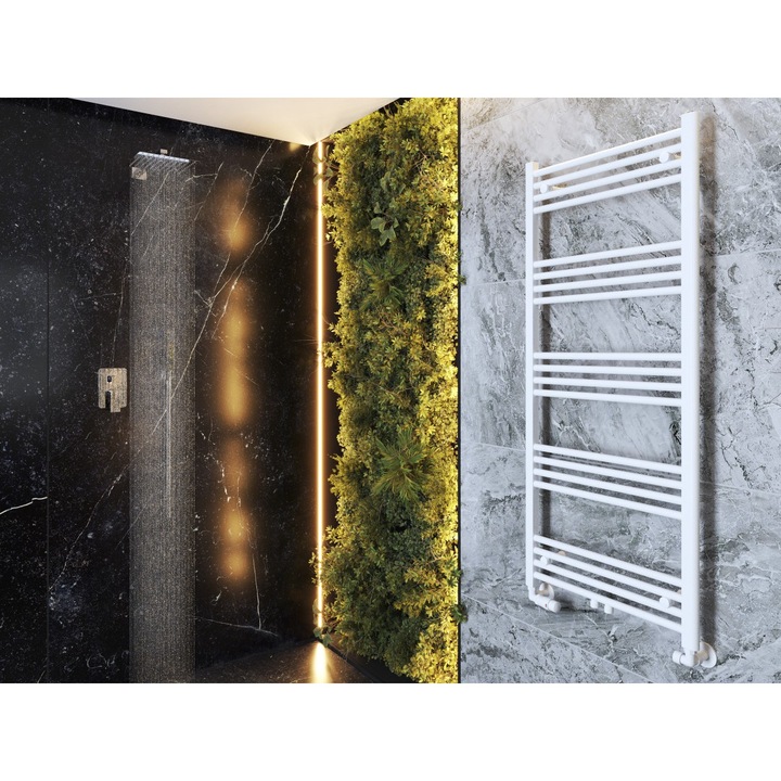 Radiator De Baie, Granitan, Raven, Cu Incalzitor Electric One Touch, Distanta De Conectare 45Cm, Portprosop, Verticala, Cu Otel, Design Modern, 627 W, 140x60 Cm, Alb