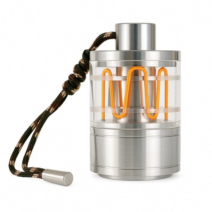 Преносима LED лампа от алуминий с дизайн във формата на сърдечна тежест – Регулируема, Презареждаема, Водоустойчива, за къмпинг, домашна декорация и интериор, Сребриста, 6x6x10 см