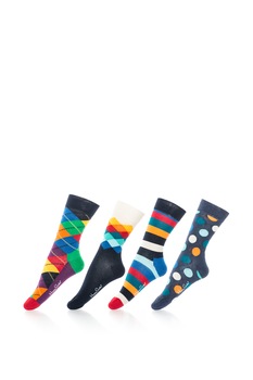 Happy Socks, Set de sosete 3/4 cu diverse modele, unisex - 4 perechi, Multicolor Happy Socks, Set de sosete 3/4 cu diverse modele, unisex - 4 perechi, Multicolor