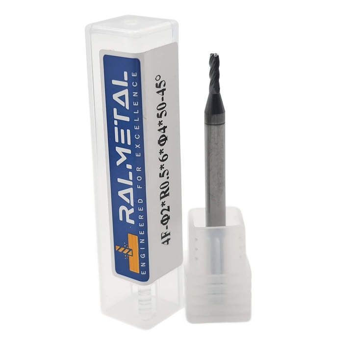 Frez promieniowy Ralmetal 2mm R0,5mm 4D 50mm set
