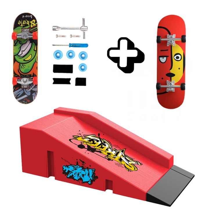 Innovium™ Skatepark B moduláris rámpa, prémium szett két fogólappal, városi moduláris kialakítás, többféle konfiguráció, professzionális gördeszka és trükkök, tökéletes kód, 21 × 9,5 × 7,2 CM, tartós ABS anyag