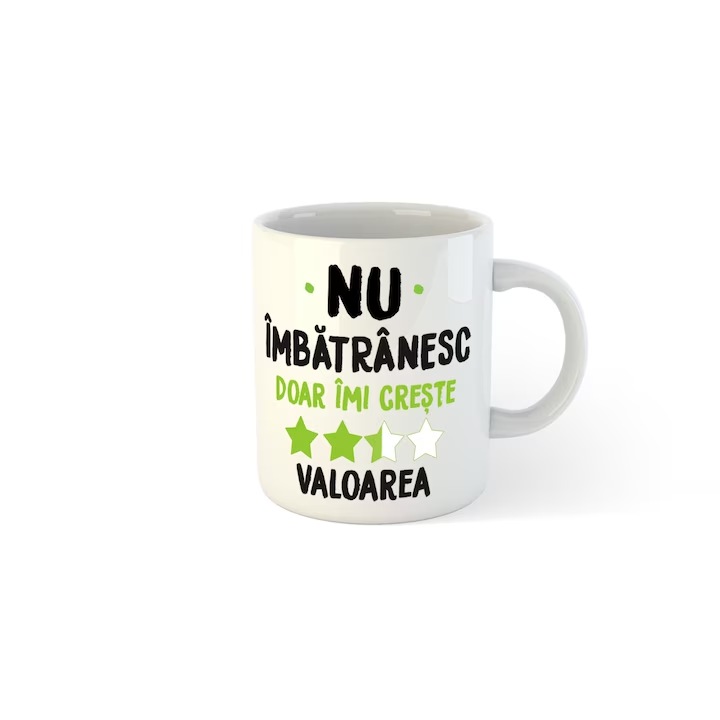 Személyre szabott fehér bögre nem öregszem, csak az értékem nő, 330 ml, QPO