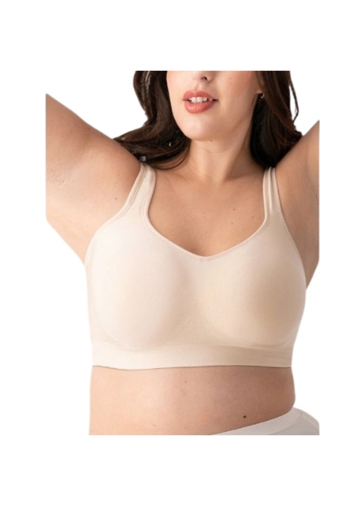 Alakformáló melltartó, vezeték nélküli, légáteresztő és rugalmas anyag, láthatatlan ruhák alatt, mérsékelt kompresszió - UPFORMA, Bézs