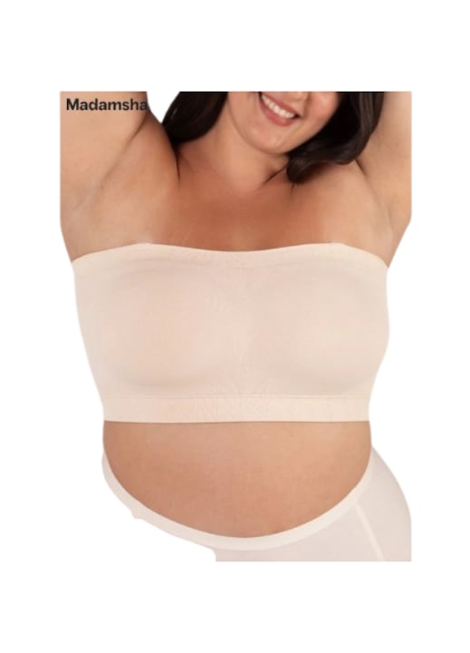 Sutien fara bretele, se poate folosi si cu bretele, material moale si compresie medie si modelare delicata - STRAPIES bej, Bej