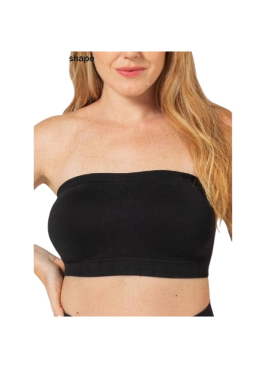 Sutien fara bretele, se poate folosi si cu bretele, material moale si elastic, compresie medie si modelare delicata - STRAPIES negru, Negru