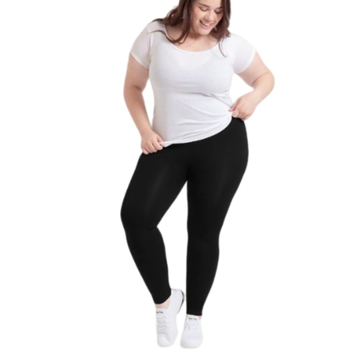 Оформящи клинове, безшевни клинове, силиконова лента на талията, средна компресия, SEAMIES, Черен