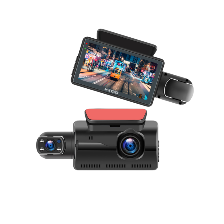 Видеорегистратор, Двоен, 1440P FullHD запис на трафик, MaxTech 3.0 инчов екран на предната и вътрешната камера, Нощно виждане, G-сензор, Режим на паркиране, SD слот, Цикличен запис, Вградена батерия