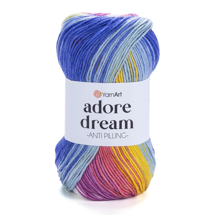 Fir Textil YarnArt Adore Dream 1072, multicolor, pentru crosetat si tricotat, acril antialergenic, 280 m