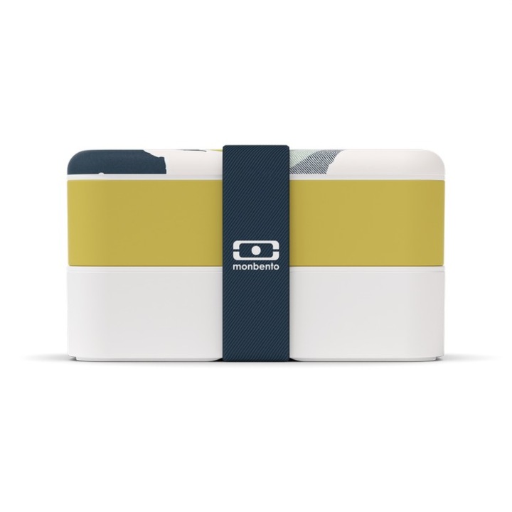 Cutie alimentara, Monbento, 2 compartimente, alb, 18,5x9,4x10cm