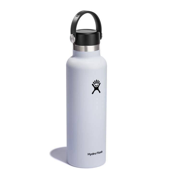 Бутилка Hydro Flask Standard Mouth, 0.621 l, термо, бяла, неръждаема стомана/пластмаса, 7.3x23.8cm