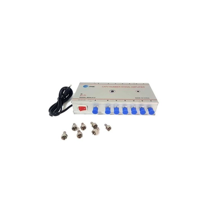 Amplificator semnal TV 12 cai, amplificare 20 dB, 220V AC, pentru distributie CATV