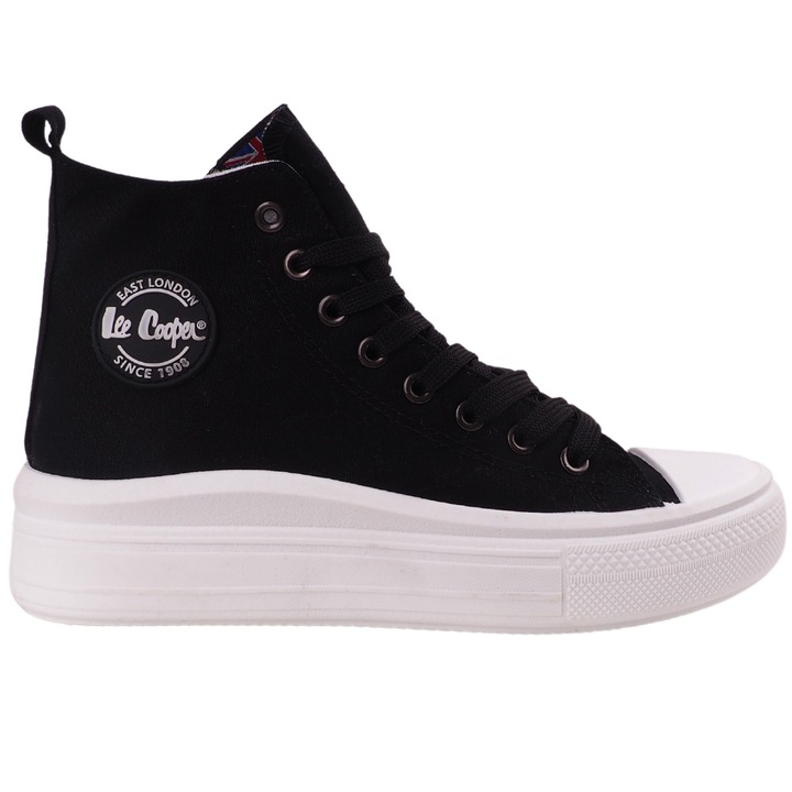 Lee Cooper női tornacipő, textil, fehér/fekete, 41 EU