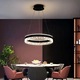 Lustra LED cu 3 tipuri de lumina si telecomanda, neagra, rotunda, 146W, intensitate reglabila, lumina rece/neutra/calda, 50x50x100cm, IP21, suspendata, montaj tavan, LED CONCEPT