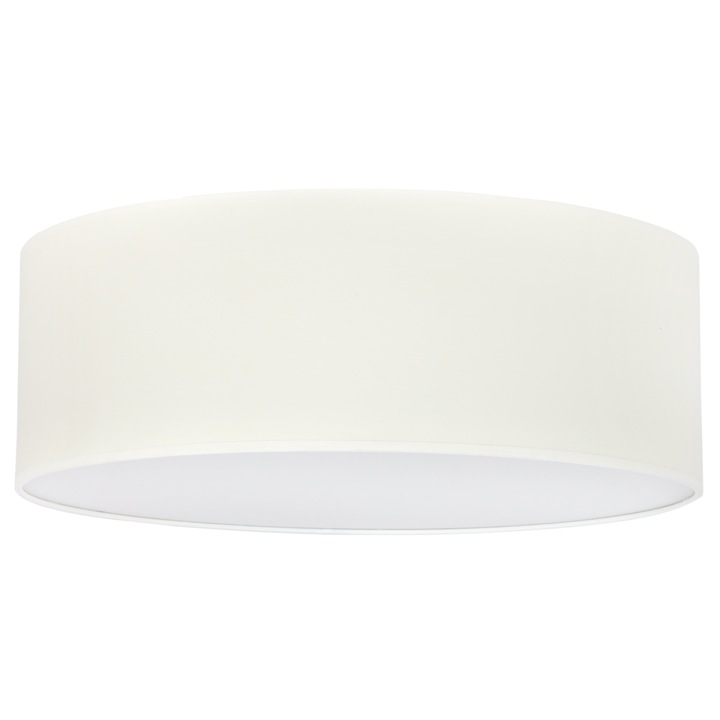 Кръгла таванна лампа с абажур, LightHome, Gaia, 40x40 см, E27, 60W, 3-точково осветление, акрил, памучен плат, кремав