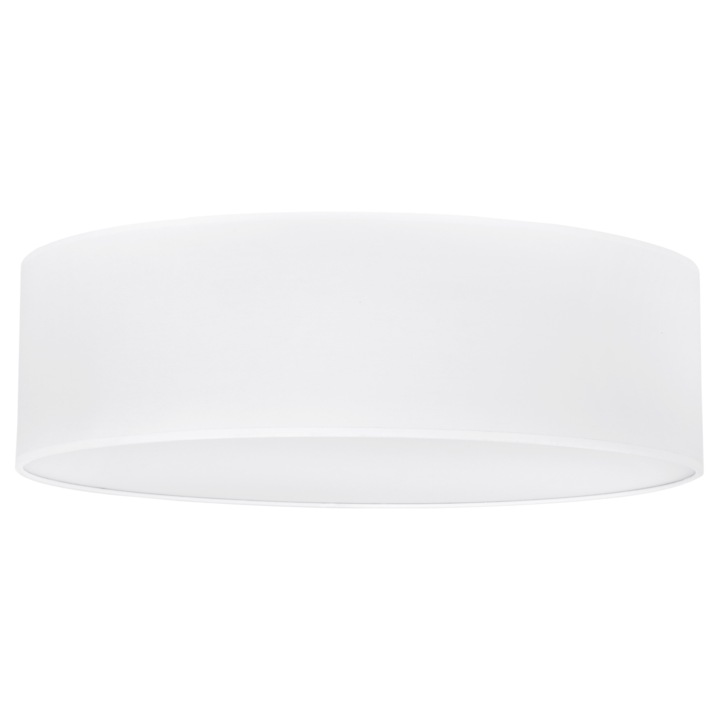 Kerek Mennyezeti Lámpa Lámpaernyővel, LightHome, Gaia, 50x50 cm, E27, 60W, 3 Pontos Megvilágítás, Akril, Pamutszövet, Fehér