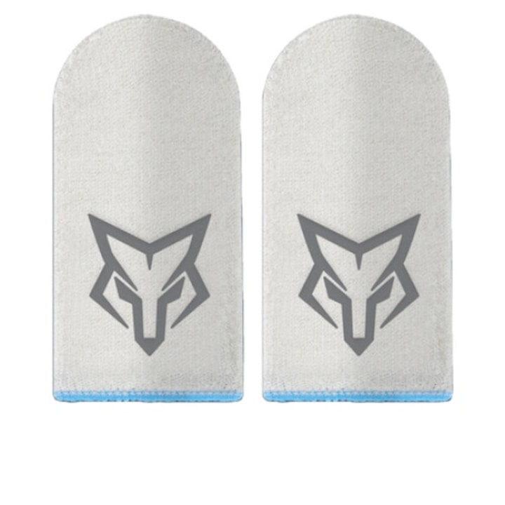 2x kesztyűkészlet Mobile Gaming Fox SilverBlue v5 Professional Üvegszálas, izzadásgátló, telefonhoz és táblagéphez, Pubg, Fortnite, Call of duty