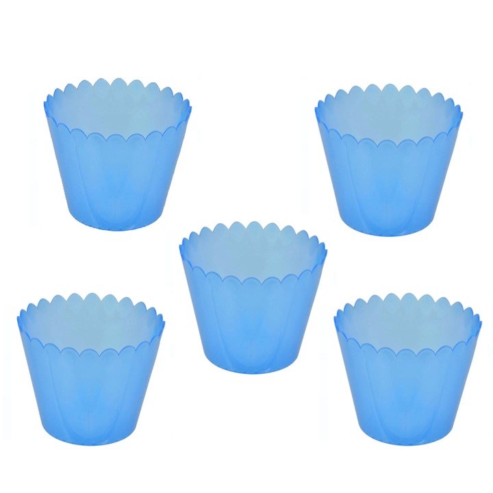 Set de 5 lumanari, Suport Lumanare Anti Vant din Plastic Ciel Ø8x5cm