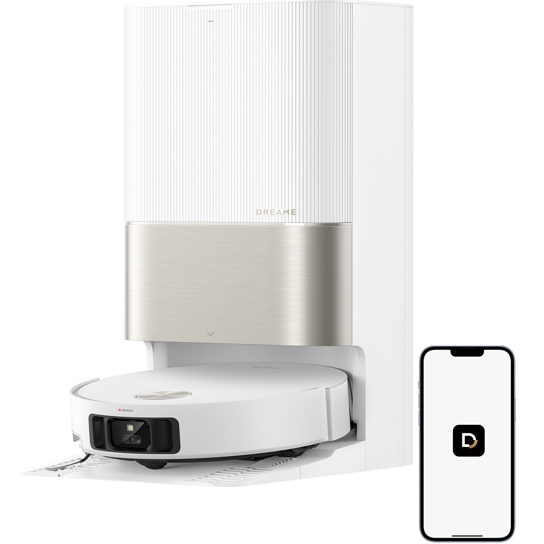 Robot de aspirare cu mop Dreame X50 Ultra Complete RLX85CE-4-WH, detectare AI a obstacolelor și navigare la 360°, comanda vocala, depasire obstacol de 6CM, aspirare 20000Pa, perie