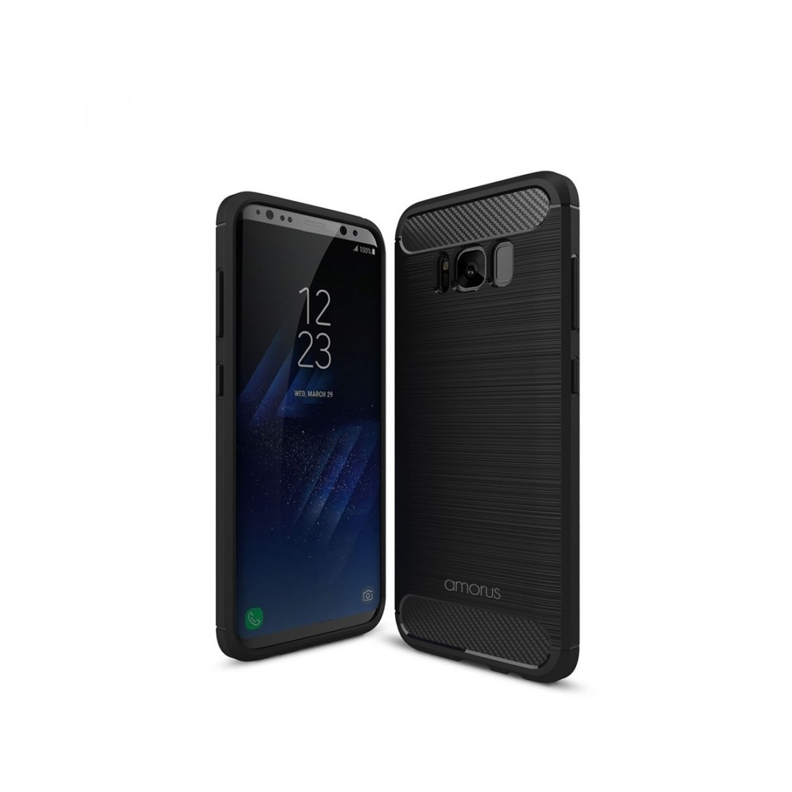 Carcasa protectie AMORUS din gel TPU pentru Samsung Galaxy S8+ G955, Neagra
