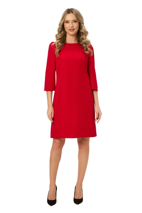 BAROCCA, Rochie midi dreapta, Rosu
