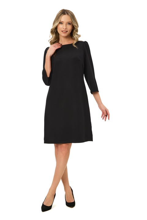 BAROCCA, Rochie midi dreapta, Negru