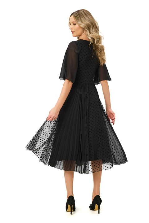 BAROCCA, Rochie evazata cu buline, Negru, 48