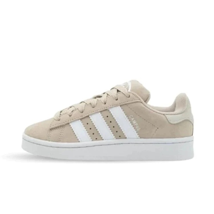 Tenisi dama Adidas Campus, piele intoarsa, bej/alb