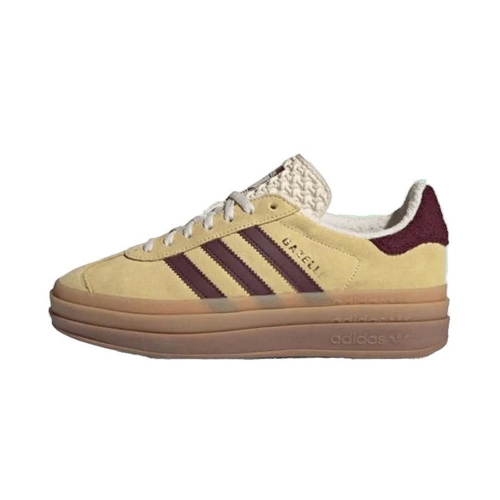 Adidas Gazelle Bold női tornacipő, velúr, sárga/barna