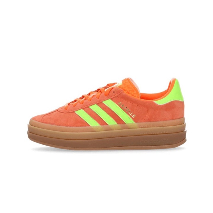 Adidas Gazelle Bold női tornacipő, velúr, zöld/narancs