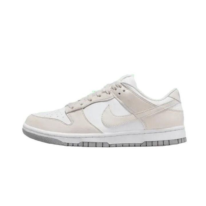 Мъжки спортни обувки Nike Dunk Low Next Nature, бели с акценти Light Orewood Brown, еко кожа, елегантни и издръжливи
