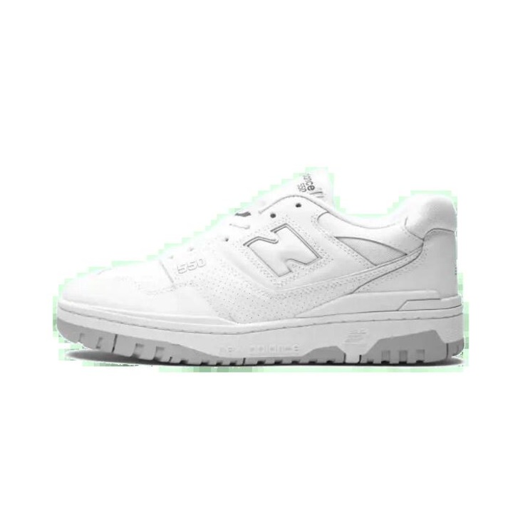 New Balance, 550 Pantofi sport unisex din piele, Alb/Gri