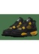 Pantofi sport barbati Jordan Air Jordan 4 Retro Thunder, piele de caprioara, negru-galben, sistem de amortizare Air-Sole, 39 EU