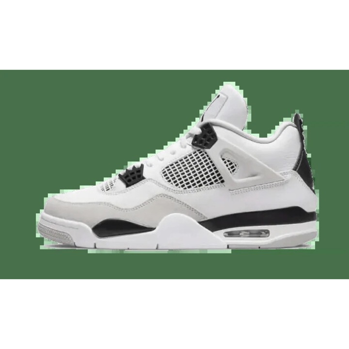 Pantofi sport barbati, Jordan, Air Jordan 4 Military Black, negru/alb, piele si material textil, 42 EU