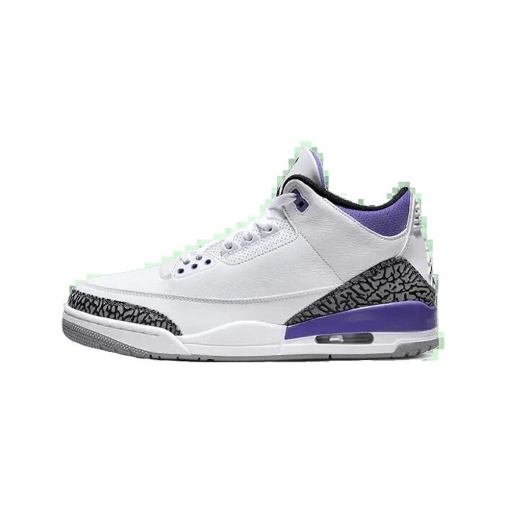 Jordan Air Jordan 3 мъжки спортни обувки, черни, лилави, кожа