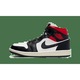 Pantofi sport barbati Jordan Air Jordan 1 Mid, negru cu accente rosii, design clasic, confortabil, 37.5 EU
