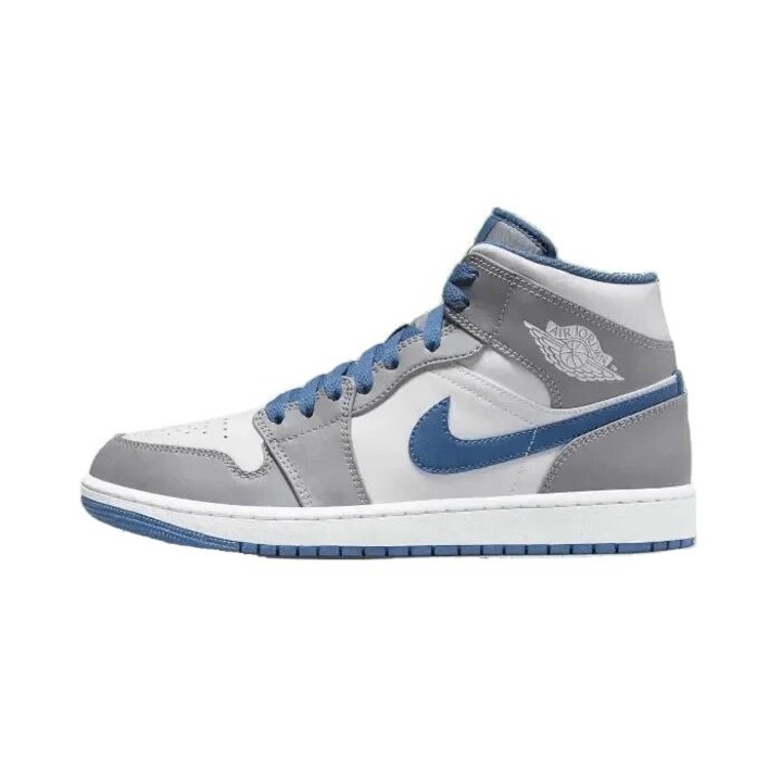 Мъжки спортни обувки, Jordan, Air Jordan 1 Mid True Blue, сини, висококачествена кожа