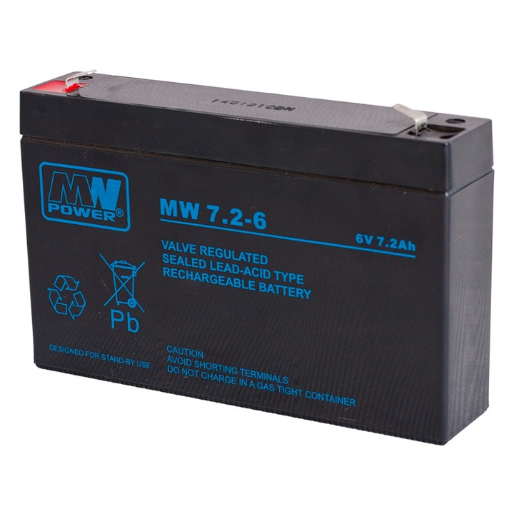 Оловна акумулаторна батерия MW 6V, 7.2Ah