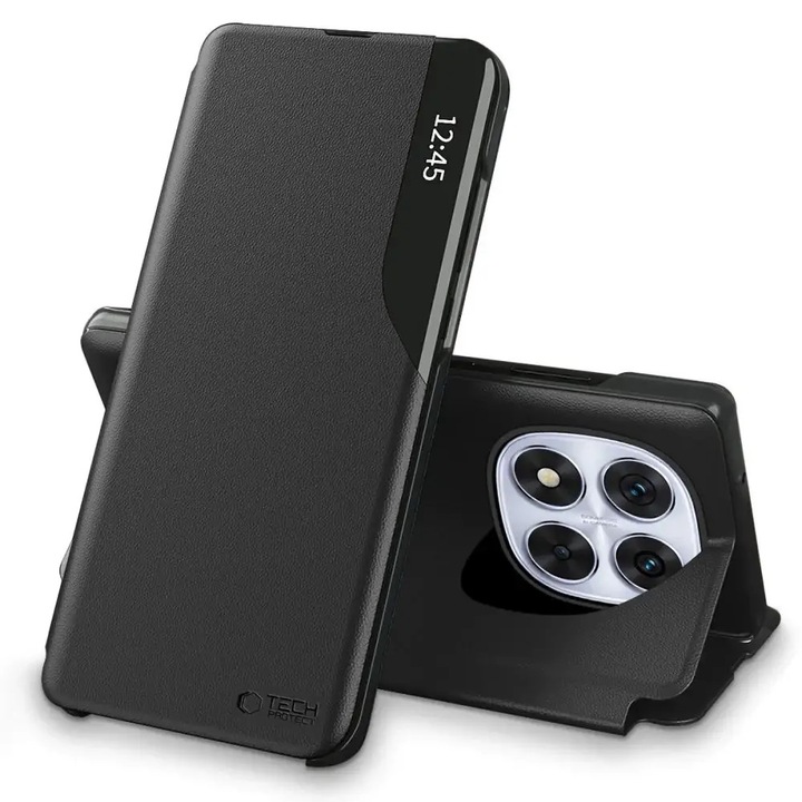 Husa TECH-PROTECT Smart View compatibila cu Xiaomi Poco X7 5G / Redmi Note 14 Pro 5G Black