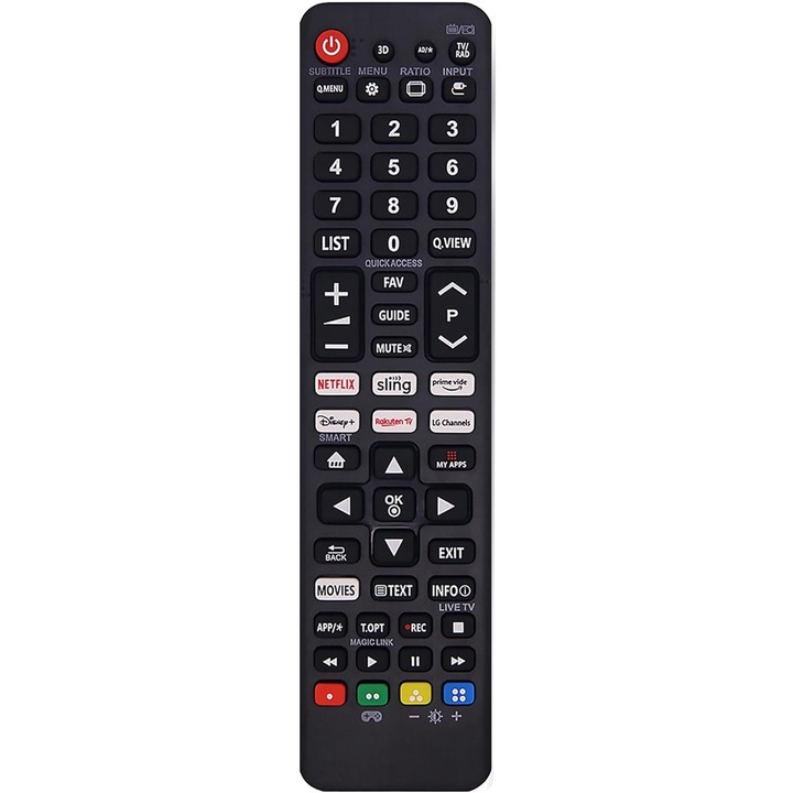 Дистанционно, Универсално, съвместимо с LG Smart TV LED/LCD, 2012-2024 черно