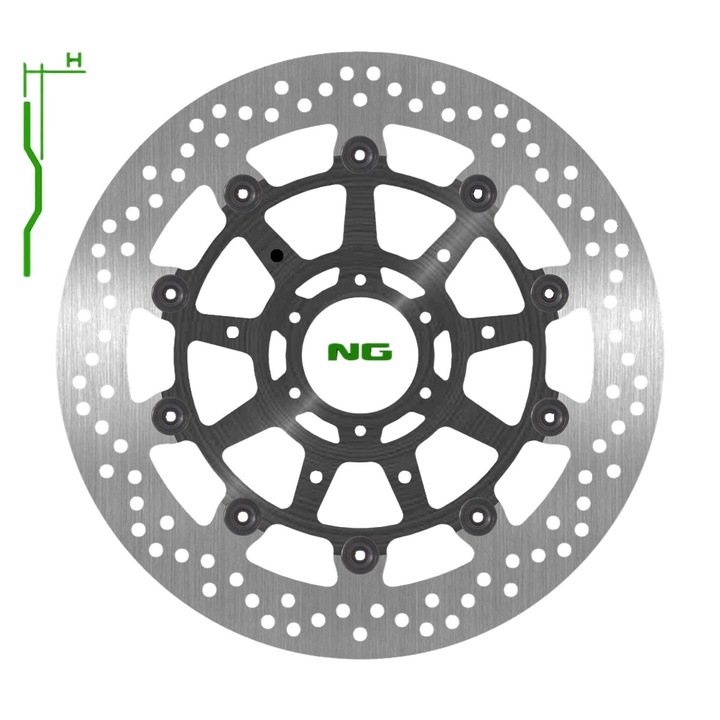 Спирачен диск NG, за BMW S 1000R/RR '13-'20, HP4 '12-'17, S100XR '17-'19, 320x64x5.0 мм, 6x8.5 мм