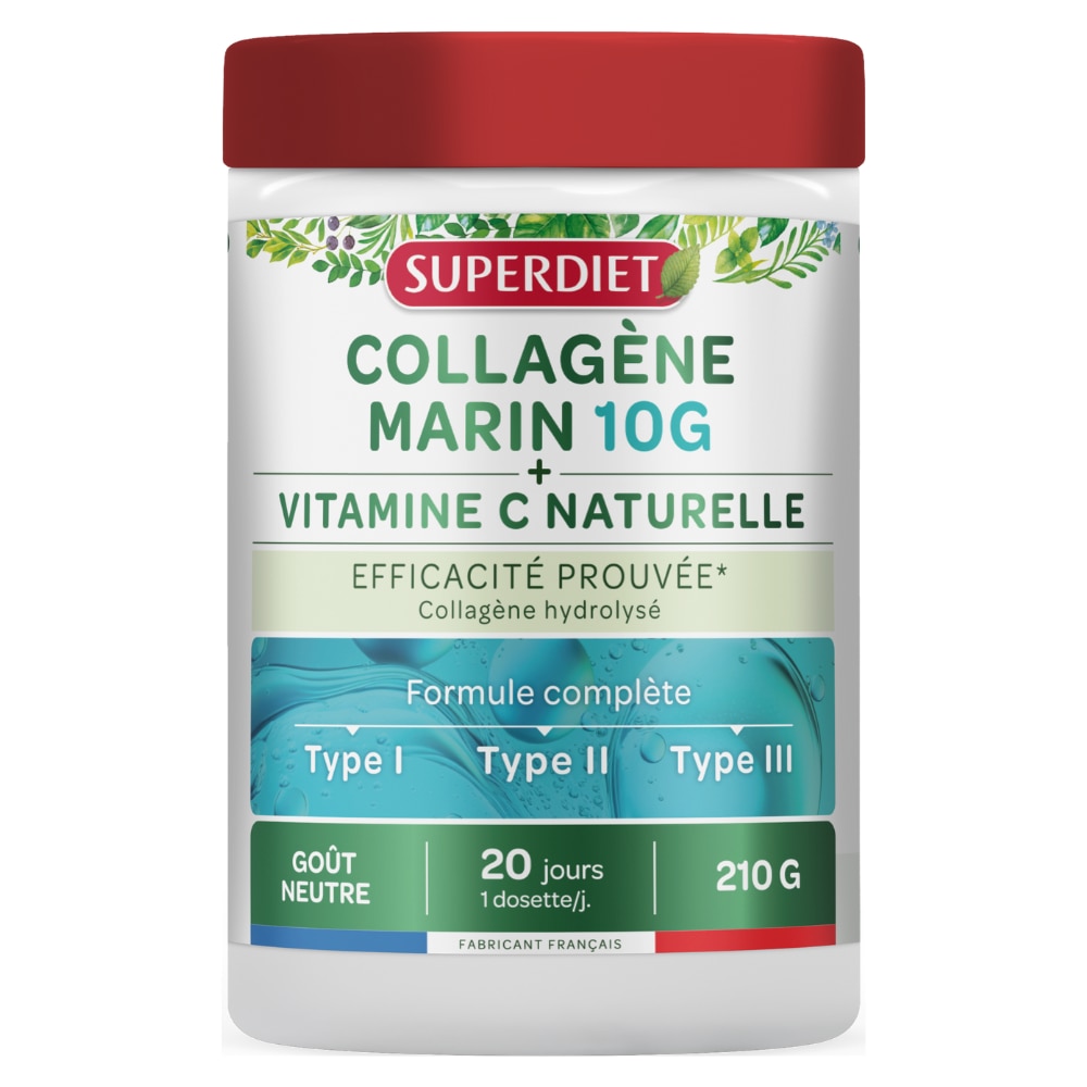 Colagen Marin Pudra - Formula Completa + Vitamina C, 210G, Superdiet